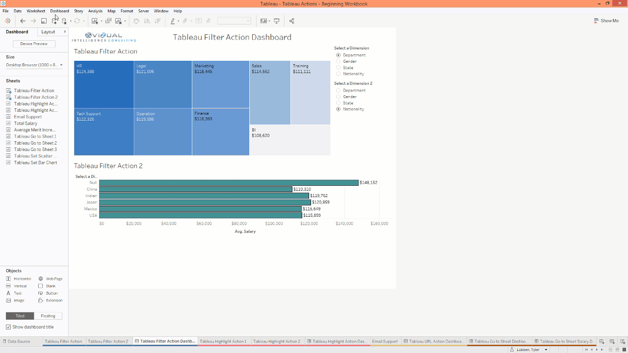 add tableau action filters
